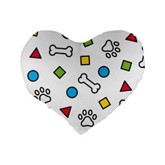 Dog Paw Seamless Pattern Footprint Bone Standard 16  Premium Heart Shape Cushions from ArtsNow.com Back