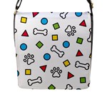 Dog Paw Seamless Pattern Footprint Bone Flap Closure Messenger Bag (L)