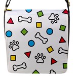 Dog Paw Seamless Pattern Footprint Bone Flap Closure Messenger Bag (S)