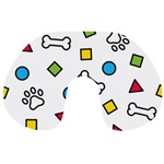 Dog Paw Seamless Pattern Footprint Bone Travel Neck Pillow