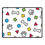 Dog Paw Seamless Pattern Footprint Bone Two Sides Fleece Blanket (Small)