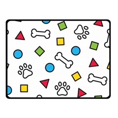 Dog Paw Seamless Pattern Footprint Bone Two Sides Fleece Blanket (Small) from ArtsNow.com 45 x34  Blanket Back