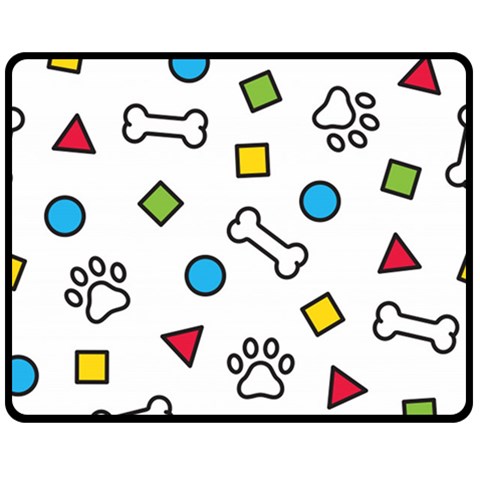 Dog Paw Seamless Pattern Footprint Bone Two Sides Fleece Blanket (Medium) from ArtsNow.com 58.8 x47.4  Blanket Front