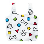 Dog Paw Seamless Pattern Footprint Bone Full Print Recycle Bag (L)