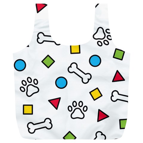 Dog Paw Seamless Pattern Footprint Bone Full Print Recycle Bag (XL) from ArtsNow.com Front