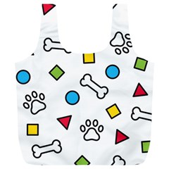 Dog Paw Seamless Pattern Footprint Bone Full Print Recycle Bag (XL) from ArtsNow.com Back