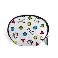 Dog Paw Seamless Pattern Footprint Bone Accessory Pouch (Small) from ArtsNow.com Front