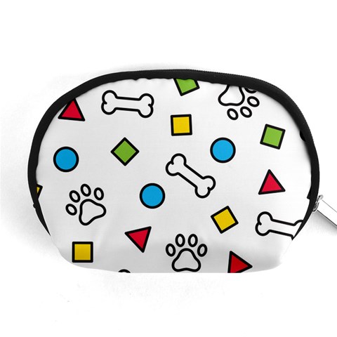 Dog Paw Seamless Pattern Footprint Bone Accessory Pouch (Medium) from ArtsNow.com Front