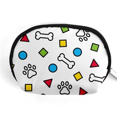 Dog Paw Seamless Pattern Footprint Bone Accessory Pouch (Medium) from ArtsNow.com Front
