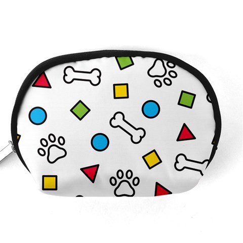 Dog Paw Seamless Pattern Footprint Bone Accessory Pouch (Medium) from ArtsNow.com Back