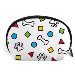 Dog Paw Seamless Pattern Footprint Bone Accessory Pouch (Large) from ArtsNow.com Front