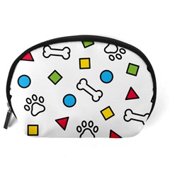Dog Paw Seamless Pattern Footprint Bone Accessory Pouch (Large) from ArtsNow.com Back