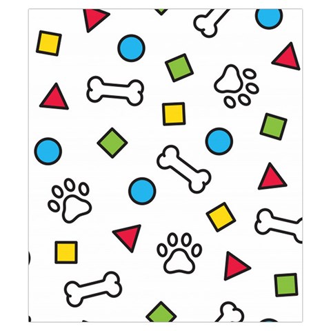 Dog Paw Seamless Pattern Footprint Bone Drawstring Pouch (Small) from ArtsNow.com Front