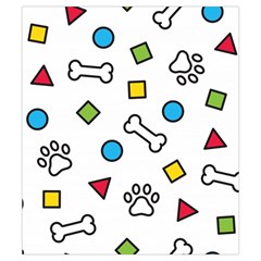 Dog Paw Seamless Pattern Footprint Bone Drawstring Pouch (Small) from ArtsNow.com Back