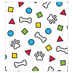 Dog Paw Seamless Pattern Footprint Bone Drawstring Pouch (Large) from ArtsNow.com Back