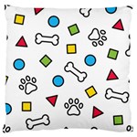 Dog Paw Seamless Pattern Footprint Bone Standard Premium Plush Fleece Cushion Case (Two Sides)