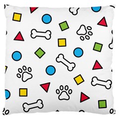 Dog Paw Seamless Pattern Footprint Bone Large Premium Plush Fleece Cushion Case (Two Sides) from ArtsNow.com Back