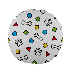 Dog Paw Seamless Pattern Footprint Bone Standard 15  Premium Flano Round Cushions from ArtsNow.com Back