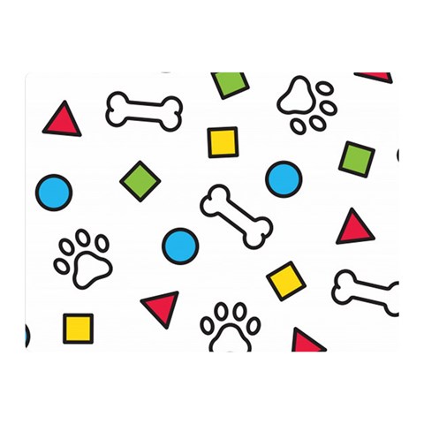 Dog Paw Seamless Pattern Footprint Bone Two Sides Premium Plush Fleece Blanket (Mini) from ArtsNow.com 35 x27  Blanket Front