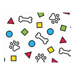 Dog Paw Seamless Pattern Footprint Bone Two Sides Premium Plush Fleece Blanket (Mini)