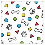 Dog Paw Seamless Pattern Footprint Bone Square Satin Scarf (36  x 36 )