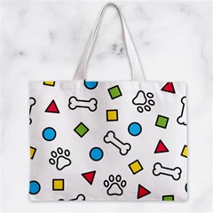 Dog Paw Seamless Pattern Footprint Bone Zipper Mini Tote Bag from ArtsNow.com Front