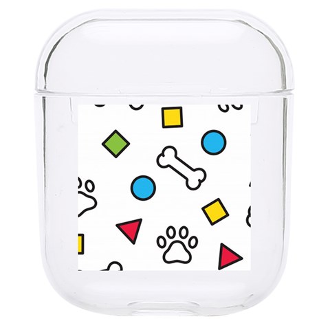 Dog Paw Seamless Pattern Footprint Bone Hard PC AirPods 1/2 Case from ArtsNow.com Front