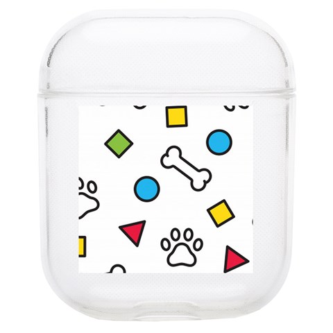 Dog Paw Seamless Pattern Footprint Bone Soft TPU AirPods 1/2 Case from ArtsNow.com Front