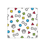 Dog Paw Seamless Pattern Footprint Bone Satin Bandana Scarf 22  x 22 