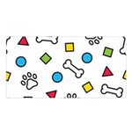 Dog Paw Seamless Pattern Footprint Bone Satin Shawl 45  x 80 