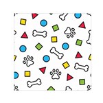 Dog Paw Seamless Pattern Footprint Bone Square Satin Scarf (30  x 30 )