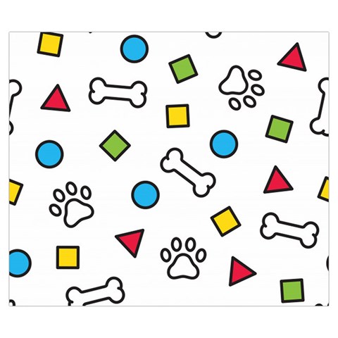 Dog Paw Seamless Pattern Footprint Bone Zipper Large Tote Bag from ArtsNow.com Front