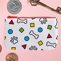 Dog Paw Seamless Pattern Footprint Bone Large Coin Purse from ArtsNow.com Front