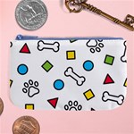 Dog Paw Seamless Pattern Footprint Bone Large Coin Purse