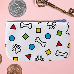 Dog Paw Seamless Pattern Footprint Bone Large Coin Purse from ArtsNow.com Back