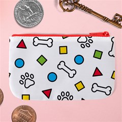 Dog Paw Seamless Pattern Footprint Bone Large Coin Purse from ArtsNow.com Back