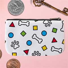 Dog Paw Seamless Pattern Footprint Bone Large Coin Purse from ArtsNow.com Back