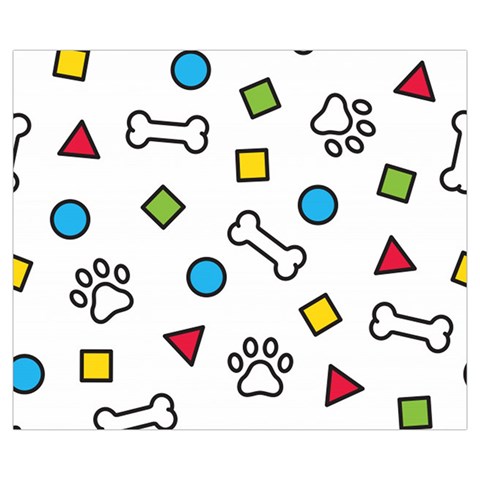 Dog Paw Seamless Pattern Footprint Bone Zipper Medium Tote Bag from ArtsNow.com Back