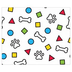 Dog Paw Seamless Pattern Footprint Bone Zipper Medium Tote Bag from ArtsNow.com Back