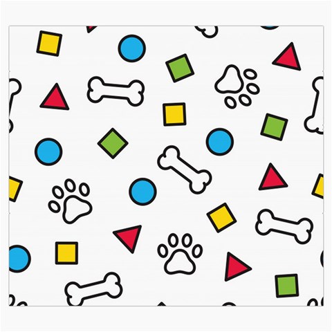 Dog Paw Seamless Pattern Footprint Bone Roll Up Canvas Pencil Holder (S) from ArtsNow.com Front