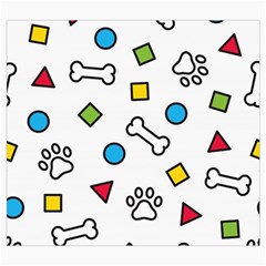 Dog Paw Seamless Pattern Footprint Bone Roll Up Canvas Pencil Holder (S) from ArtsNow.com Front