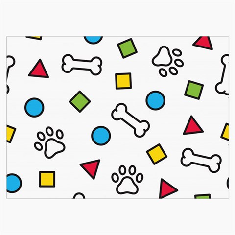 Dog Paw Seamless Pattern Footprint Bone Roll Up Canvas Pencil Holder (M) from ArtsNow.com Front