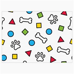 Dog Paw Seamless Pattern Footprint Bone Roll Up Canvas Pencil Holder (M) from ArtsNow.com Front