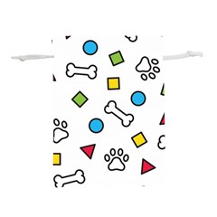 Dog Paw Seamless Pattern Footprint Bone Lightweight Drawstring Pouch (S) from ArtsNow.com Front