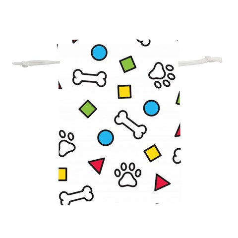 Dog Paw Seamless Pattern Footprint Bone Lightweight Drawstring Pouch (M) from ArtsNow.com Back