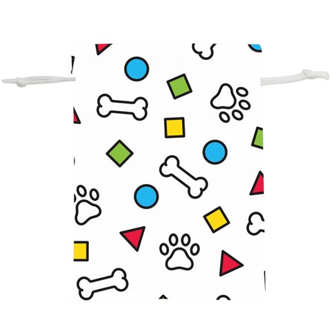 Dog Paw Seamless Pattern Footprint Bone Lightweight Drawstring Pouch (XL) from ArtsNow.com Front