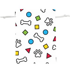 Dog Paw Seamless Pattern Footprint Bone Lightweight Drawstring Pouch (XL) from ArtsNow.com Front