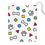 Dog Paw Seamless Pattern Footprint Bone Drawstring Pouch (4XL)