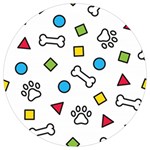 Dog Paw Seamless Pattern Footprint Bone Round Trivet