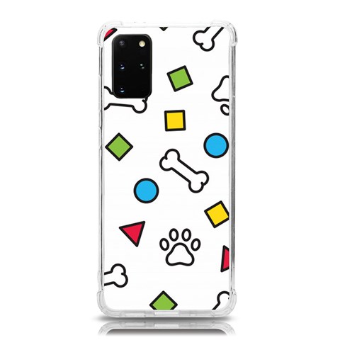 Dog Paw Seamless Pattern Footprint Bone Samsung Galaxy S20Plus 6.7 Inch TPU UV Case from ArtsNow.com Front